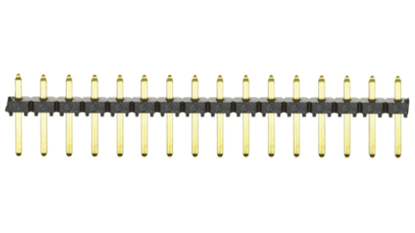 Samtec TLW Series Straight Through Hole Pin Header, 16 Contact(s), 2.54mm Pitch, 1 Row(s), Unshrouded