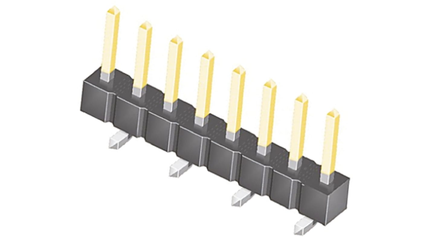 Samtec TSM Series Straight Surface Mount Pin Header, 8 Contact(s), 2.54mm Pitch, 1 Row(s), Unshrouded