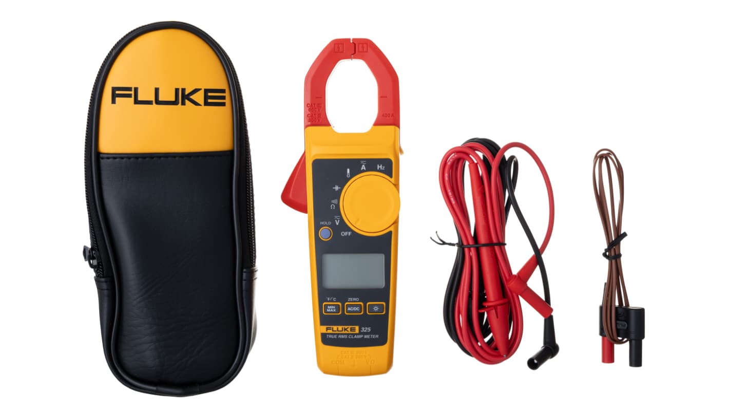 Pinza amperimétrica  Fluke 325, calibrado RS, corriente máx. 400A ac, 400A dc, CAT III 600V