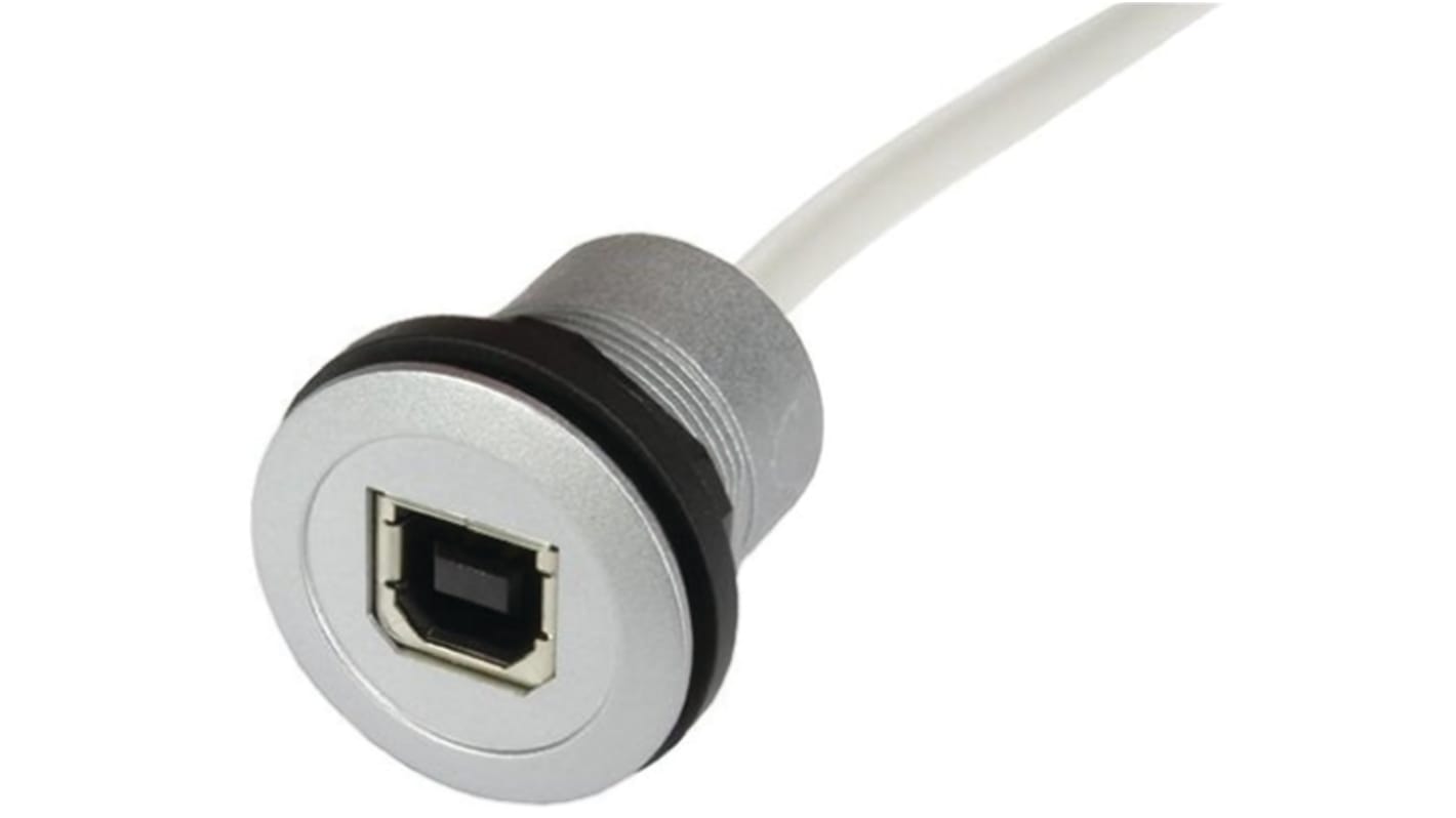 HARTING USB-Kabel, USB B / USB B, 1.5m USB 2.0 Grau