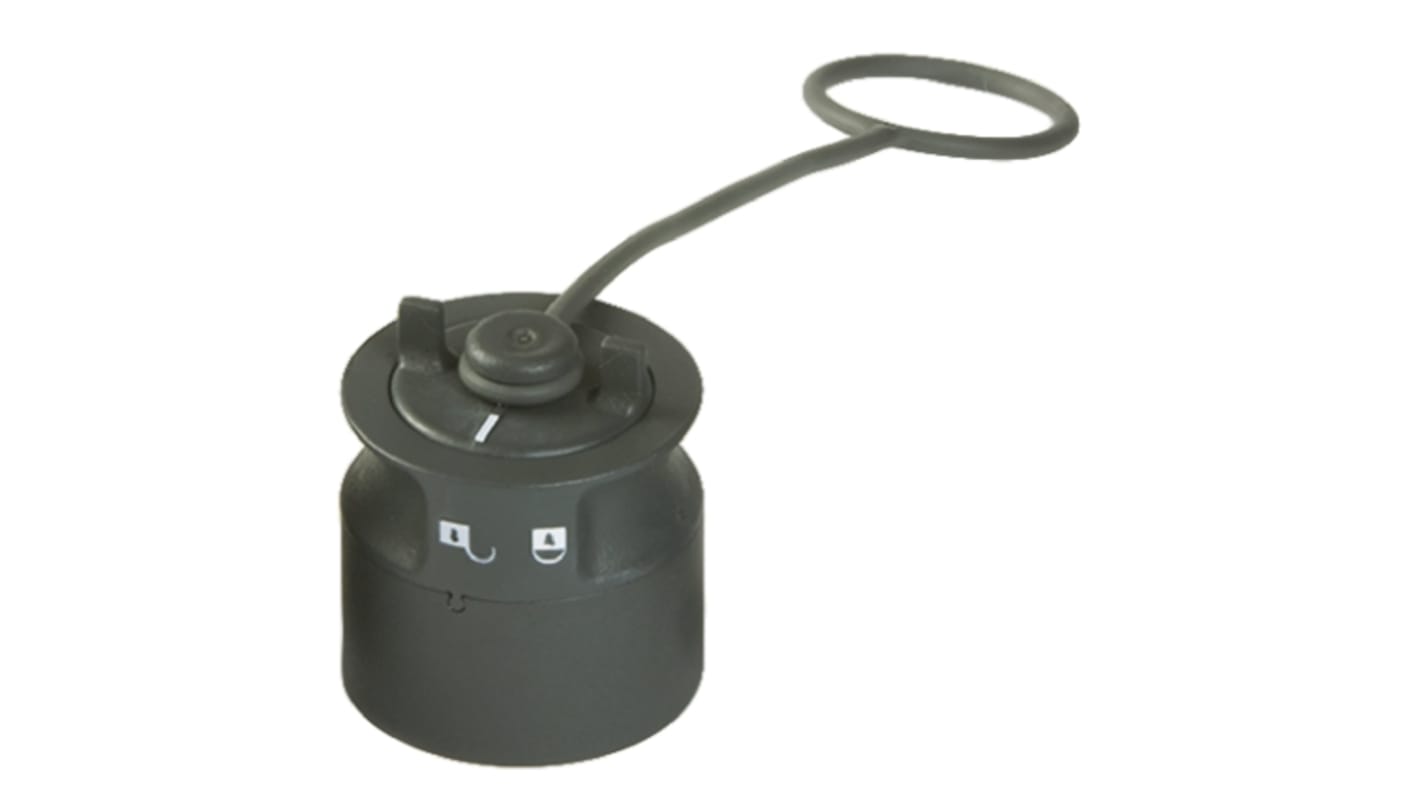 Bulgin 6000 Male Dust Cap, Shell Size 26 IP66, IP68, IP69K Rated, Thermoplastic