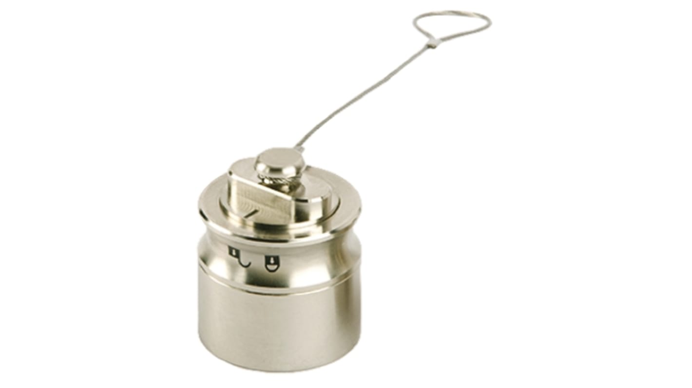 Bulgin 6000 Female Dust Cap, Shell Size 32 IP66, IP68, IP69K Rated, with Nickel Finish, Brass