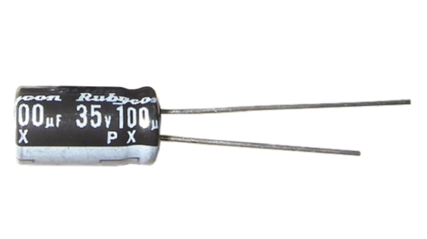 Rubycon 47μF Aluminium Electrolytic Capacitor 63V dc, Radial, Through Hole - 63PX47MEFC6.3X11