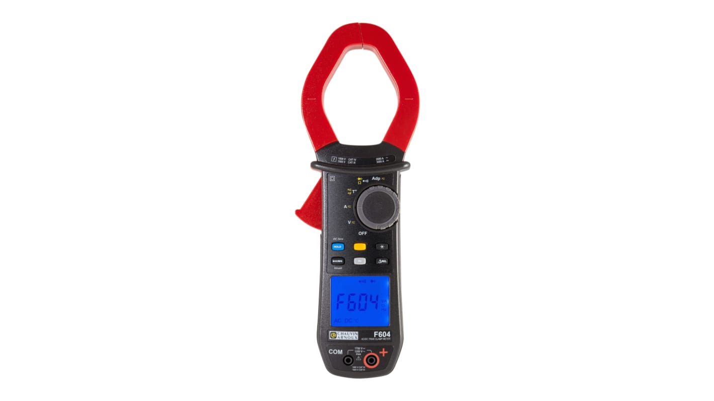 Chauvin Arnoux F604 Clamp Meter, 3000A dc, Max Current 3000A ac CAT III 1000 V, CAT IV 1000 V With RS Calibration
