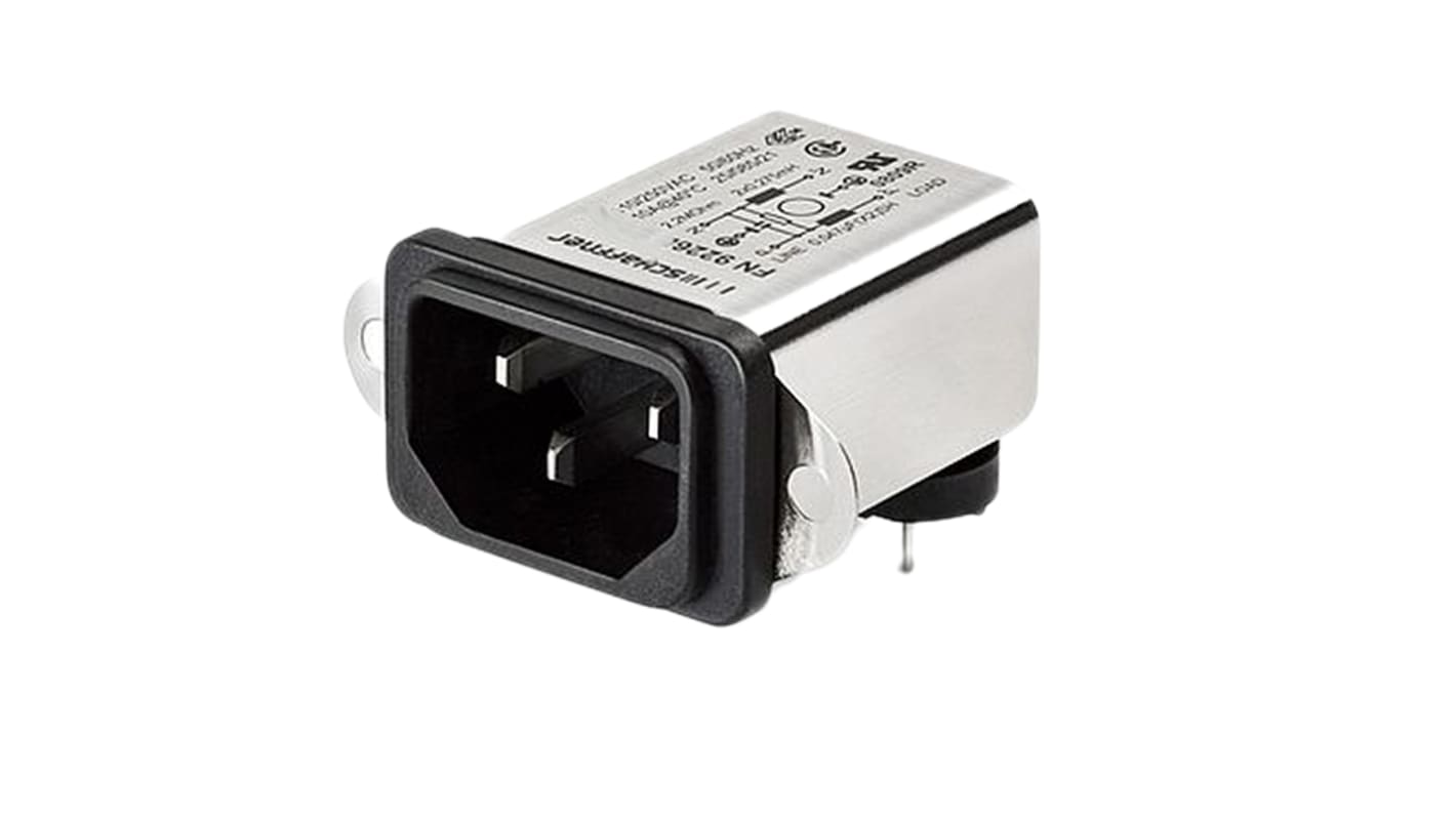 Schaffner 6A, 250 V ac Panel Mount IEC Inlet Filter FN9226-6-06, Faston