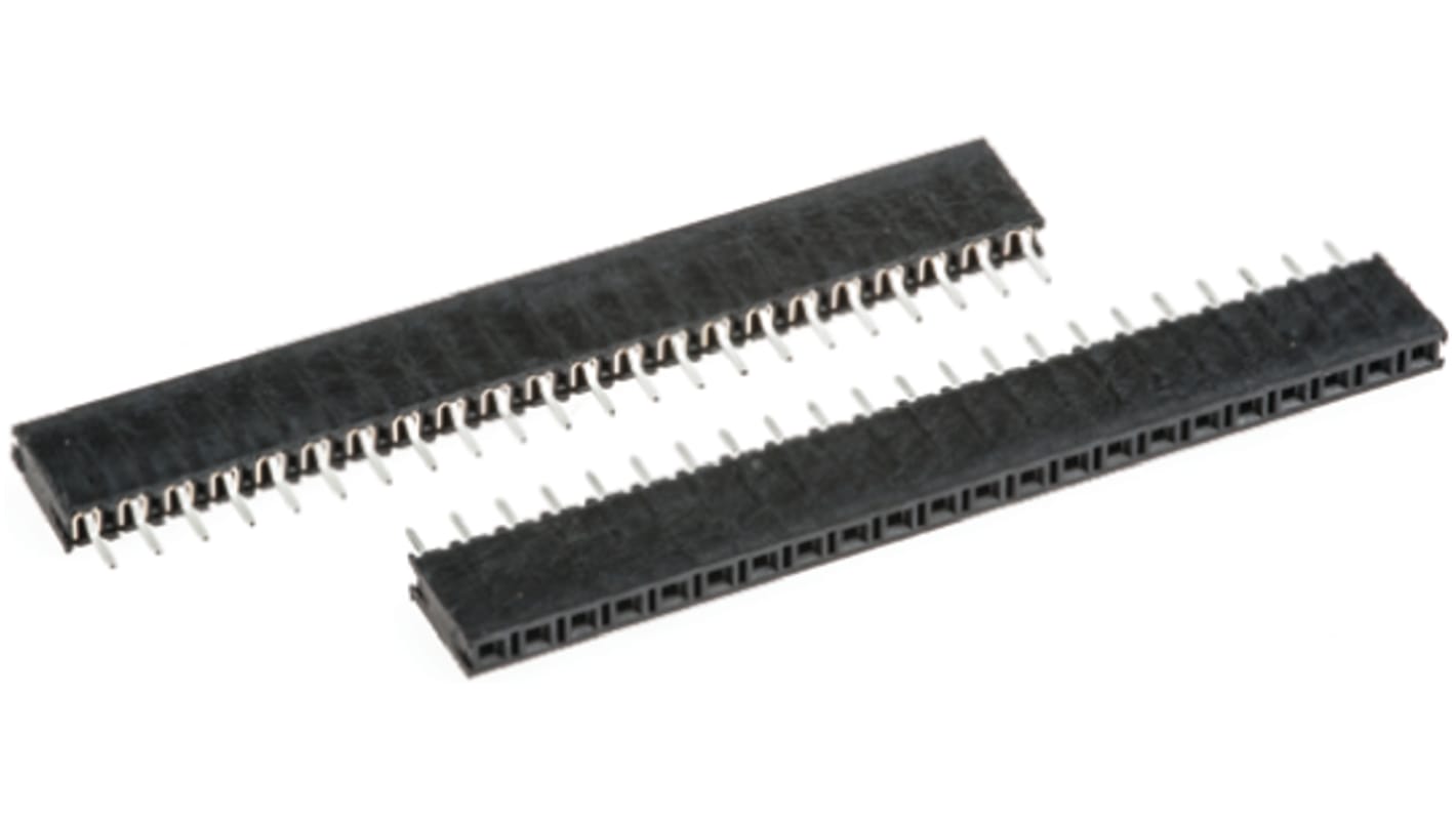 Samtec BCS Series Straight Through Hole Mount PCB Socket, 22-Contact, 1-Row, 2.54mm Pitch, Solder Termination