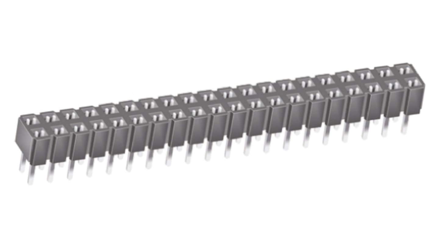 Conector hembra para PCB Samtec serie CES, de 40 vías en 2 filas, paso 2.54mm, 333 V, 12A, Montaje en orificio pasante,