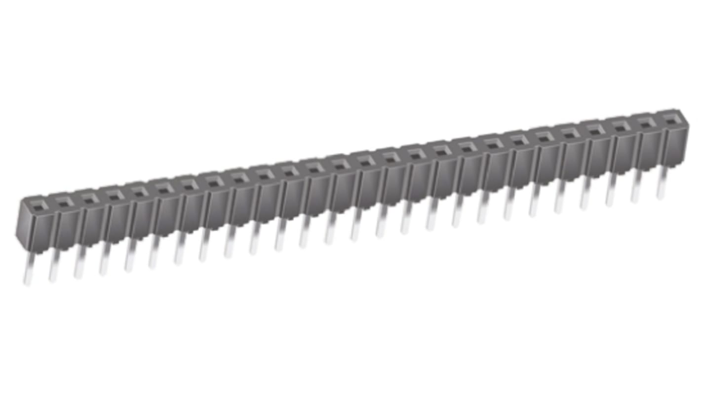 Samtec CES Series Straight Through Hole Mount PCB Socket, 26-Contact, 1-Row, 2.54mm Pitch, Through Hole Termination
