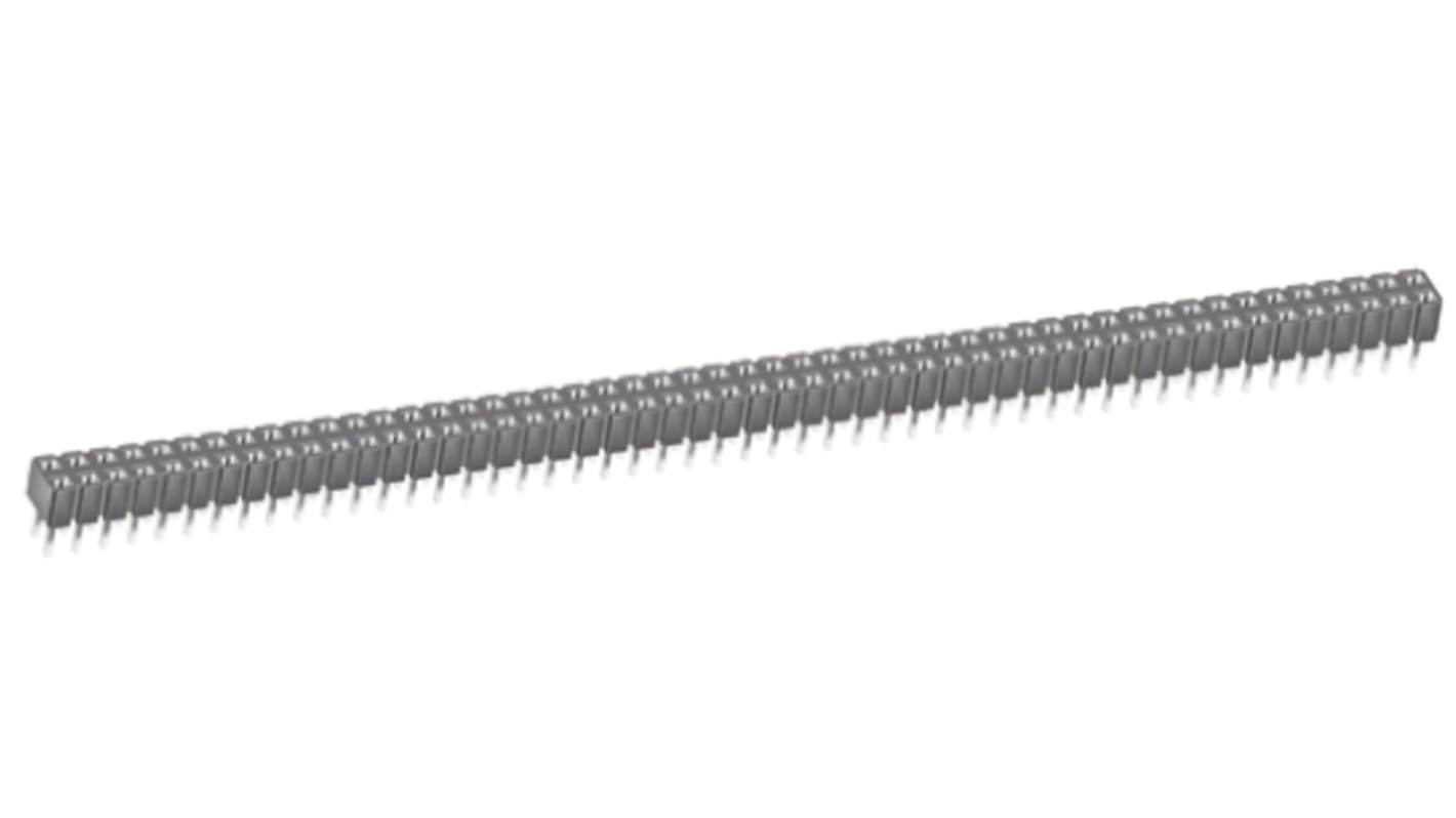 Samtec CES Series Straight Through Hole Mount PCB Socket, 100-Contact, 2-Row, 2.54mm Pitch, Through Hole Termination