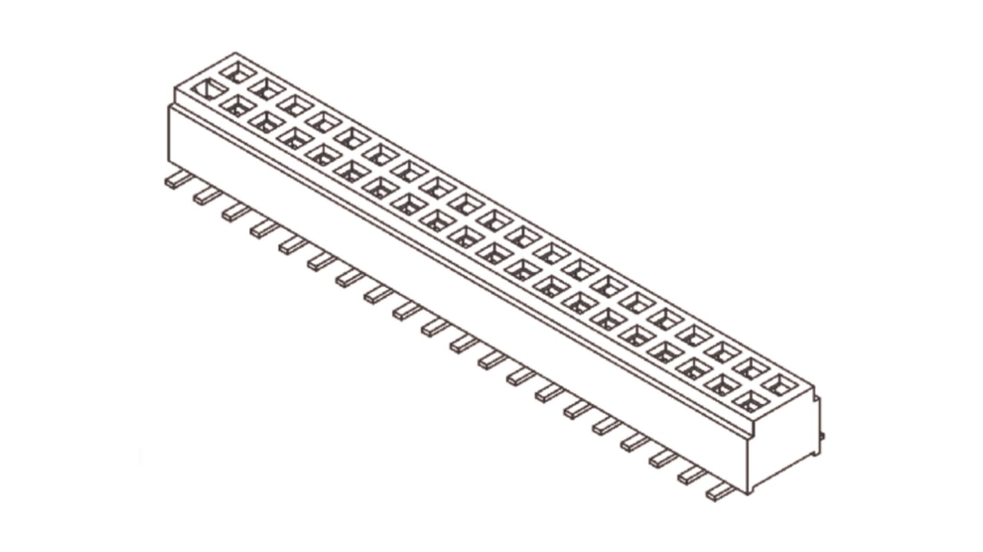 Gniazdo PCB 10 -pinowe 2 -rzędowe raster: 1mm typu płytka – płytka Proste SMD