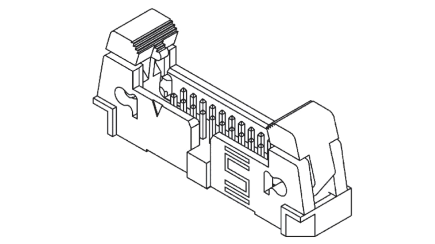 Samtec EHF Series Straight Through Hole PCB Header, 10 Contact(s), 1.27mm Pitch, 2 Row(s), Shrouded