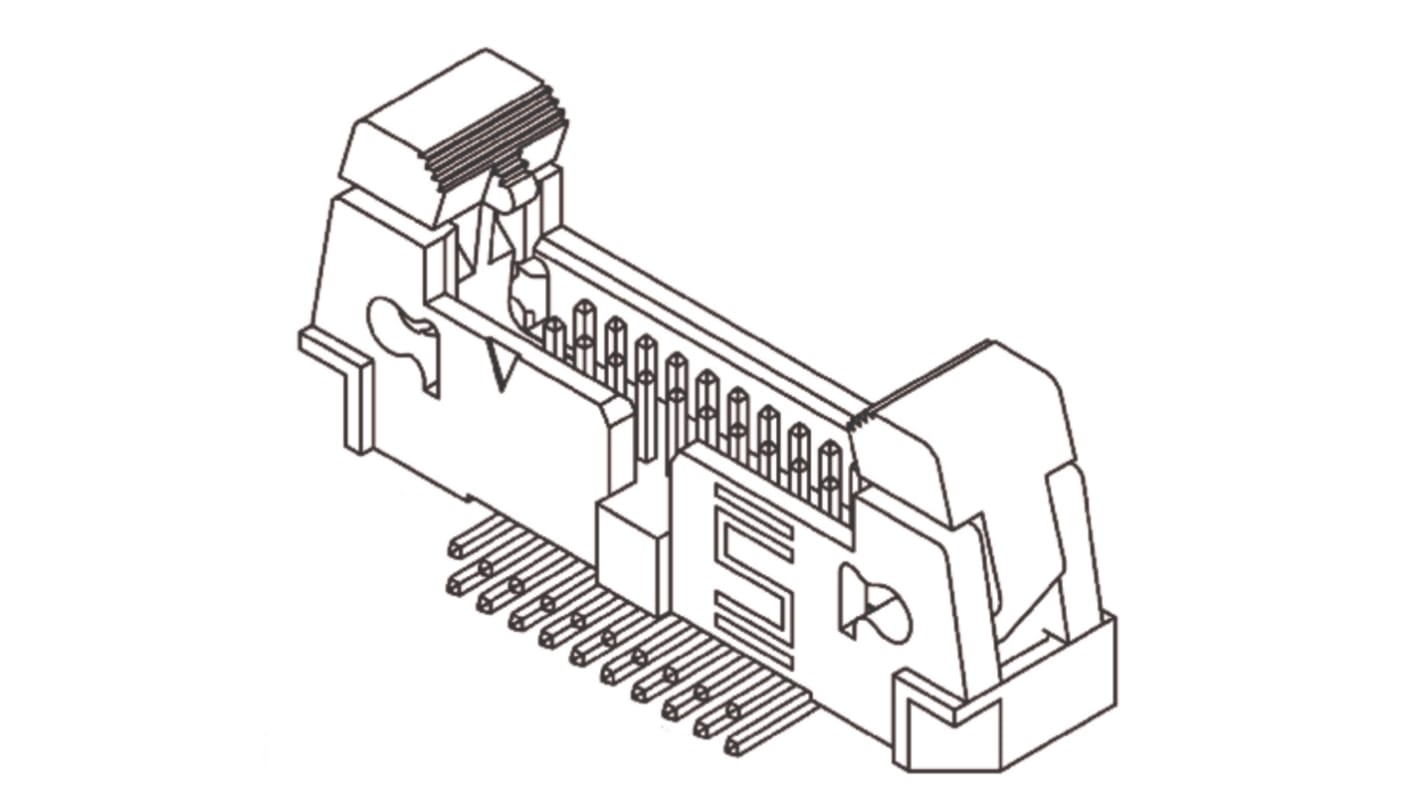 Samtec EHT Series Right Angle Through Hole PCB Header, 10 Contact(s), 2.0mm Pitch, 2 Row(s), Shrouded