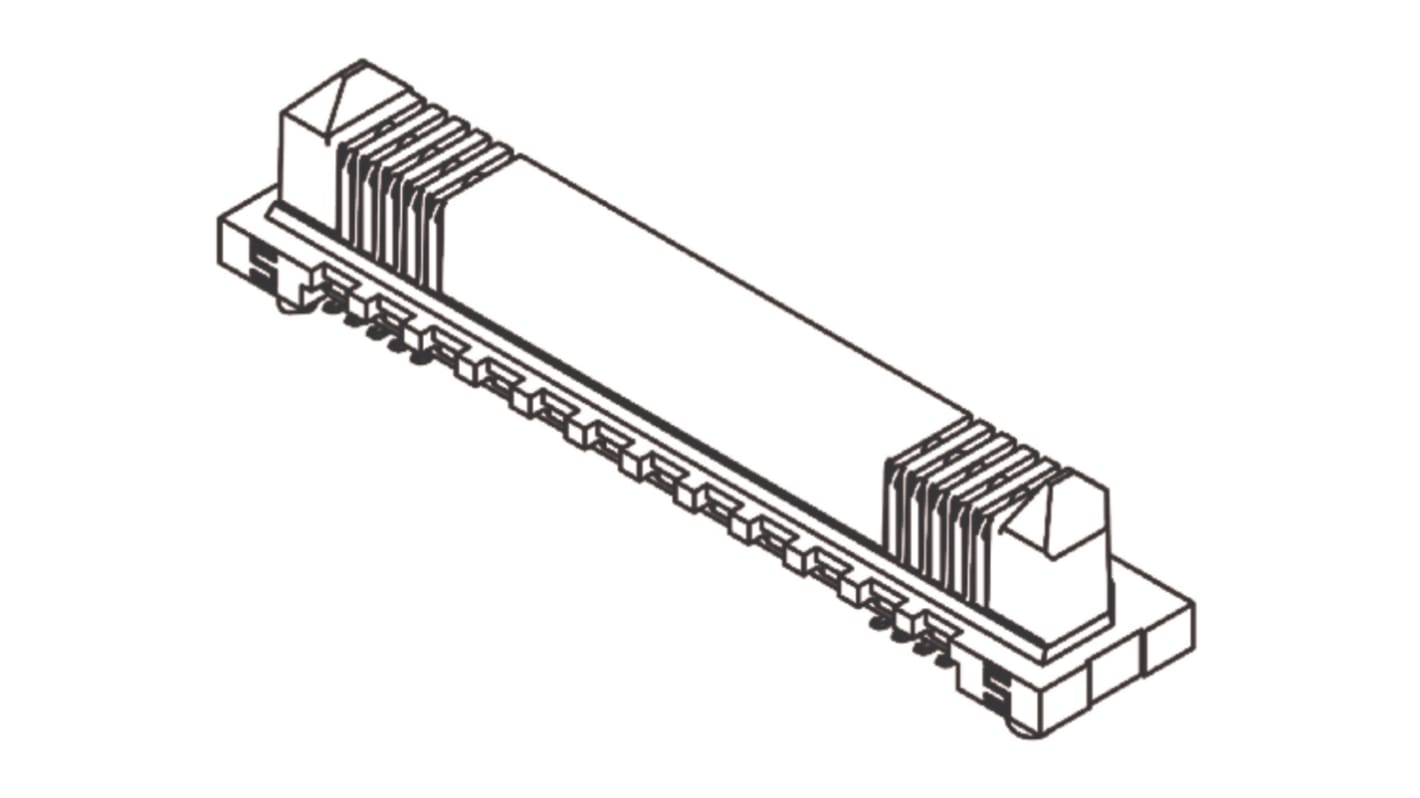 Samtec Edge Rate ERM8 Series Straight Surface Mount PCB Header, 20 Contact(s), 0.8mm Pitch, 2 Row(s), Shrouded