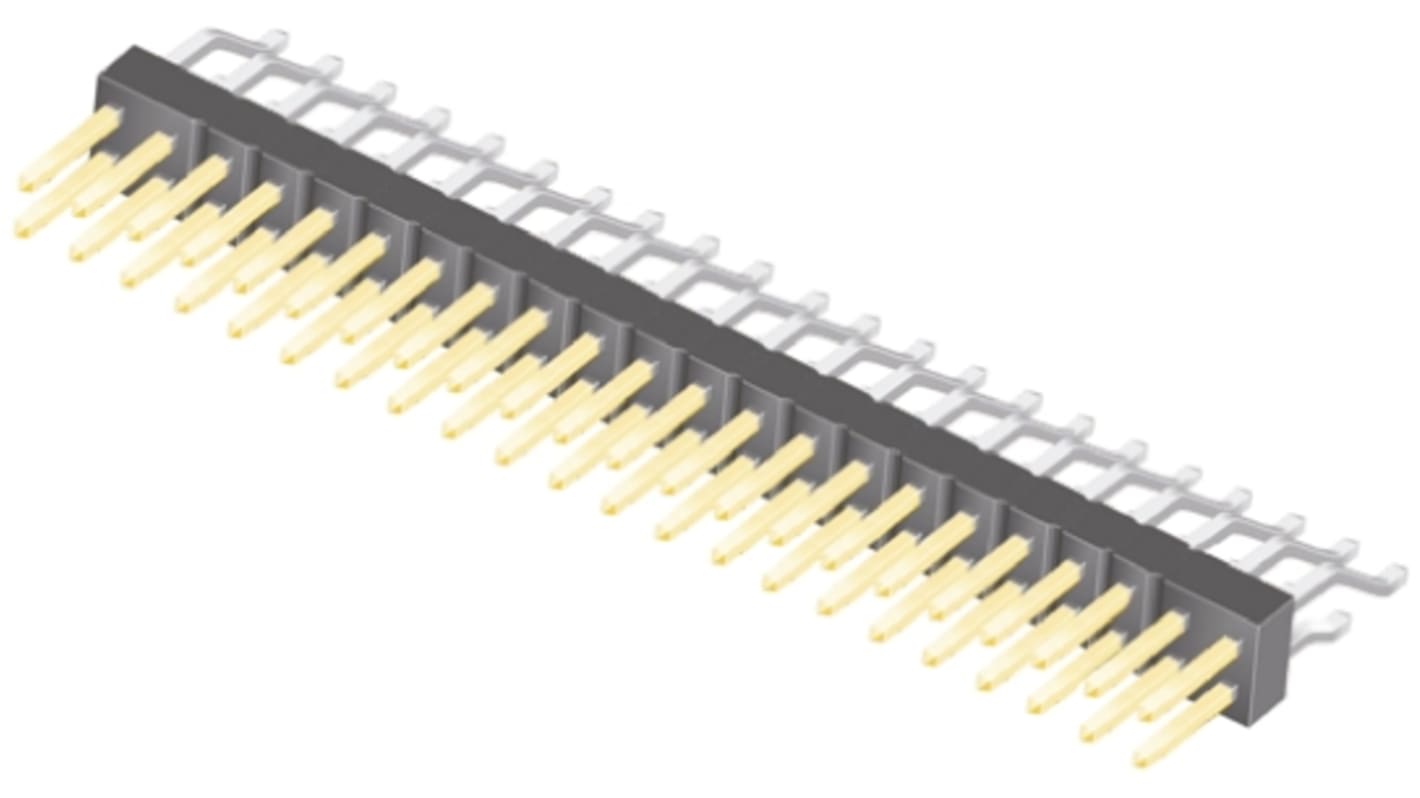 Samtec TSM Series Right Angle Surface Mount Pin Header, 44 Contact(s), 2.54mm Pitch, 2 Row(s), Unshrouded