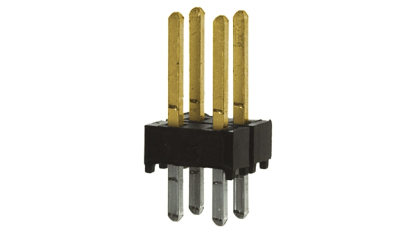 Samtec TSW Series Straight PCB Header, 4 Contact(s), 2.54mm Pitch, 2 Row(s)