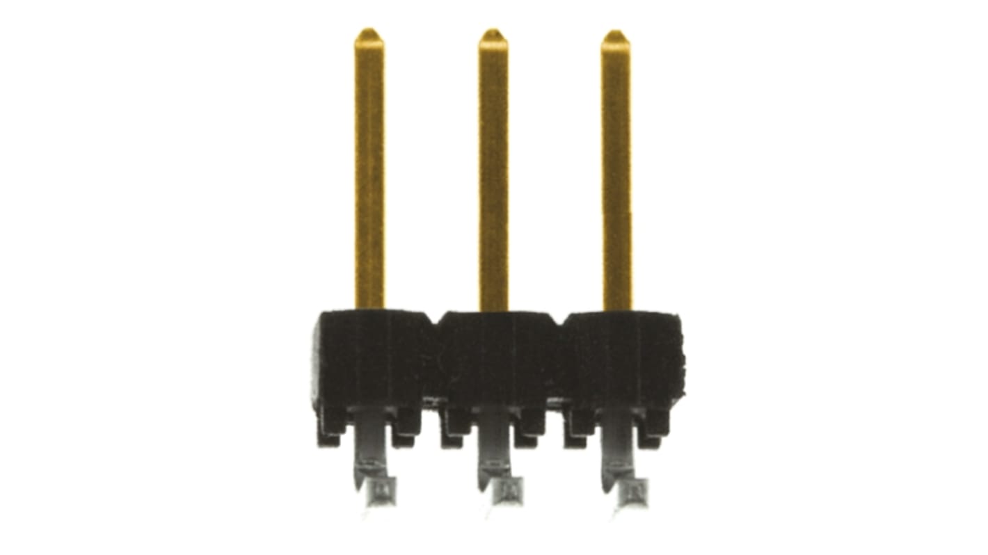 Samtec TSW Series Right Angle Through Hole Pin Header, 3 Contact(s), 2.54mm Pitch, 1 Row(s), Unshrouded