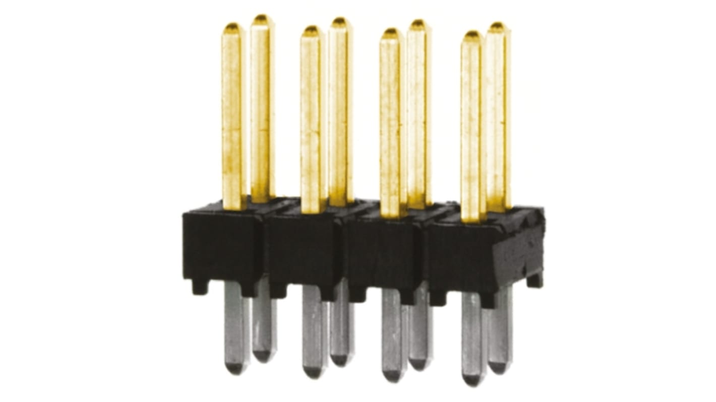 Samtec TSW Series Straight Through Hole Pin Header, 8 Contact(s), 2.54mm Pitch, 2 Row(s), Unshrouded