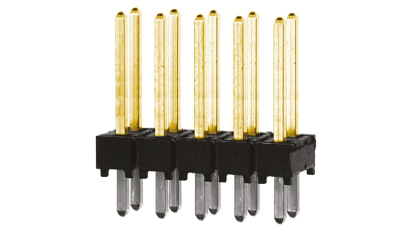 Samtec TSW Series Straight Through Hole Pin Header, 10 Contact(s), 2.54mm Pitch, 2 Row(s), Unshrouded