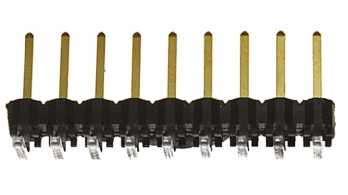 Samtec TSW Series Right Angle Through Hole Pin Header, 9 Contact(s), 2.54mm Pitch, 1 Row(s), Unshrouded