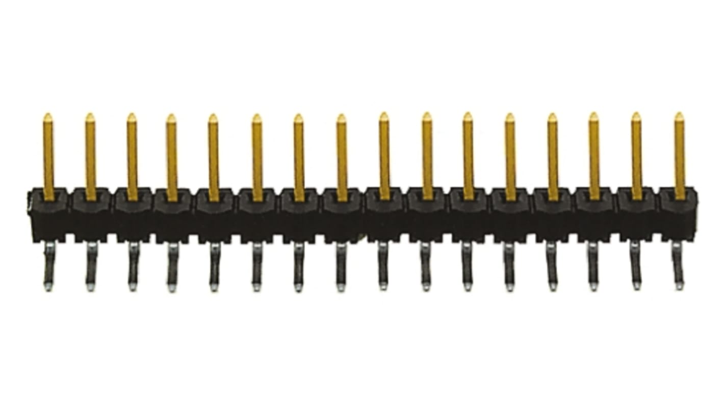 Samtec ライトアングル ピンヘッダ 16極 2.54mm 1列, スルーホール実装
