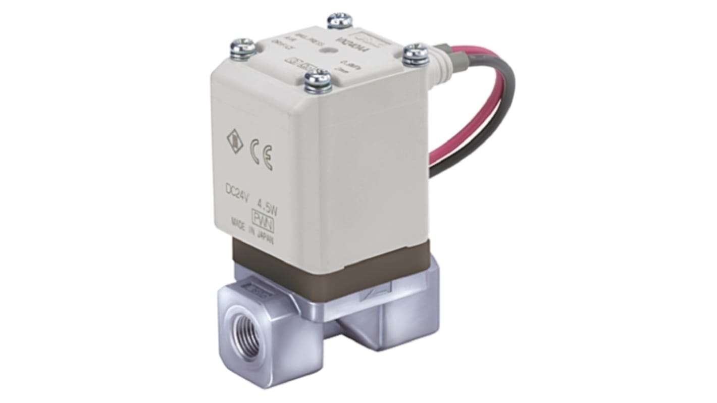 SMC Solenoid Valve VX210AGA, 2 port(s) , NC, 24 V dc, 1/8in