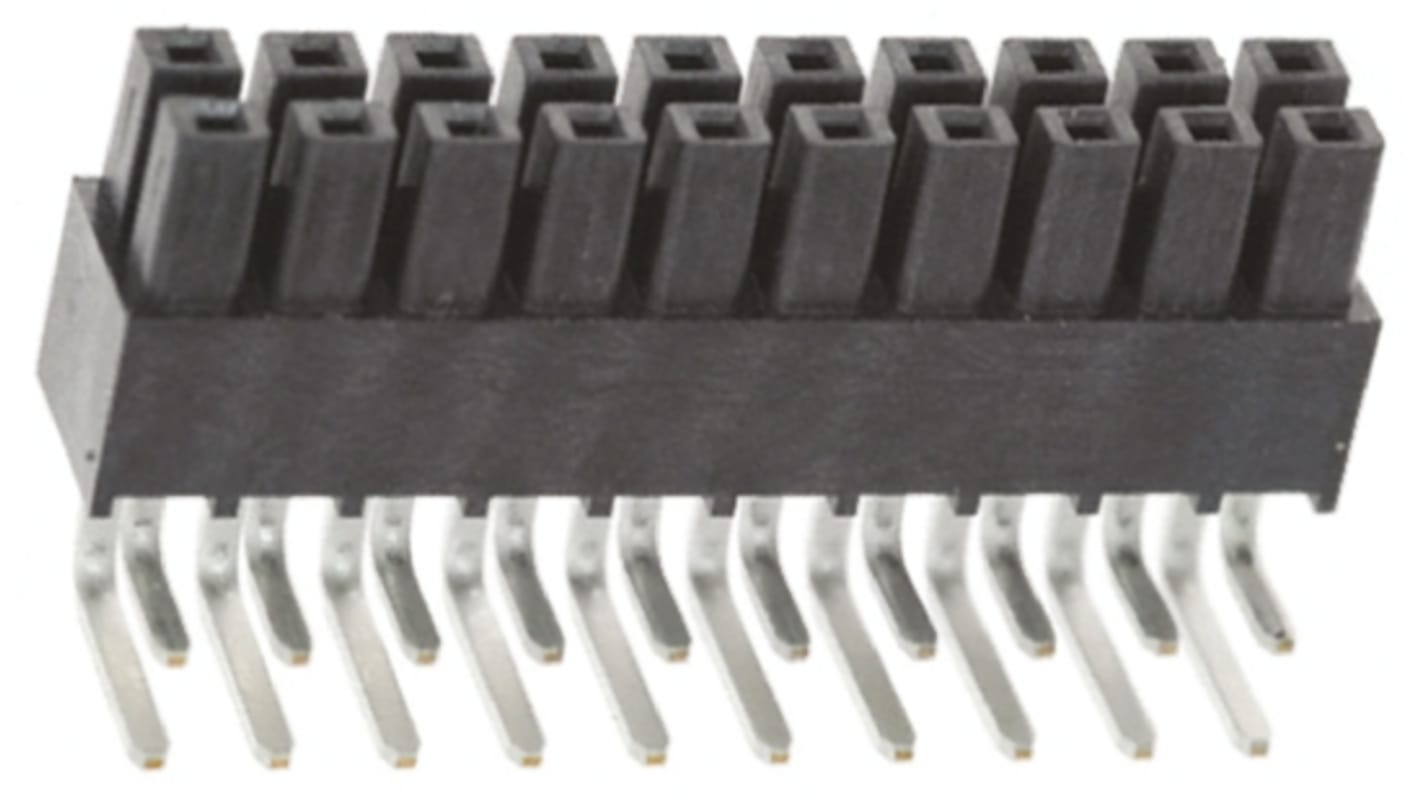 Samtec IPS1 Series Right Angle Surface Mount PCB Socket, 20-Contact, 2-Row, 2.54mm Pitch, Through Hole Termination