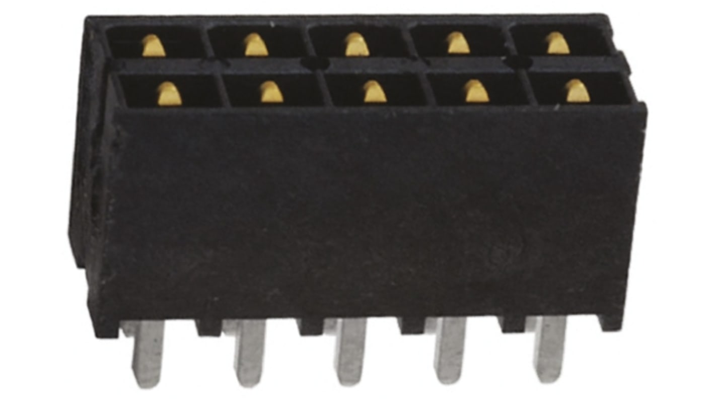 Samtec IPT1 Series Straight Through Hole PCB Header, 10 Contact(s), 2.54mm Pitch, 2 Row(s), Shrouded