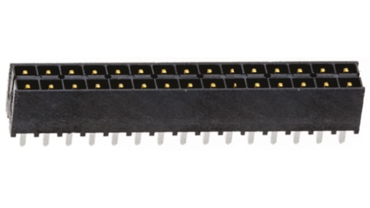 Samtec IPT1 Series Straight Through Hole PCB Header, 30 Contact(s), 2.54mm Pitch, 2 Row(s), Shrouded