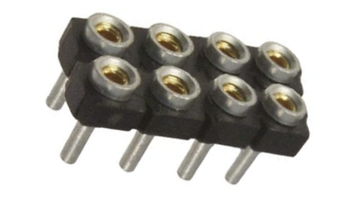 Samtec SDL Series Straight Through Hole Mount PCB Socket, 8-Contact, 2-Row, 2.54mm Pitch, Through Hole Termination