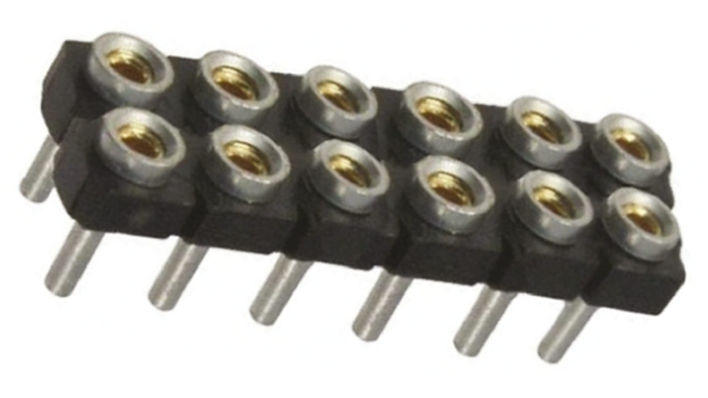 Gniazdo PCB 12 -pinowe 2 -rzędowe raster: 2.54mm typu płytka – płytka Proste Przewlekany