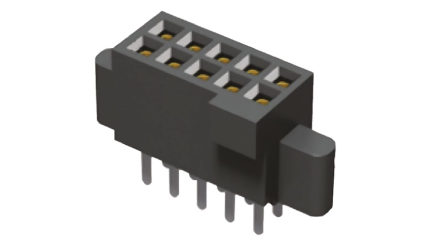 Conector hembra para PCB Samtec serie SFM, de 40 vías en 2 filas, paso 1.27mm, 350 V, 12A, Montaje en orificio pasante,