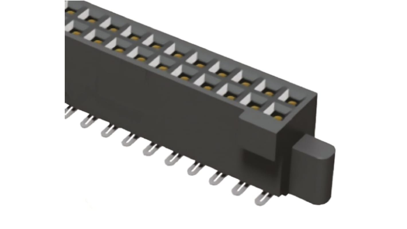 Conector hembra para PCB Samtec serie SFM, de 40 vías en 2 filas, paso 1.27mm, 350 V, 12A, Montaje Superficial, para