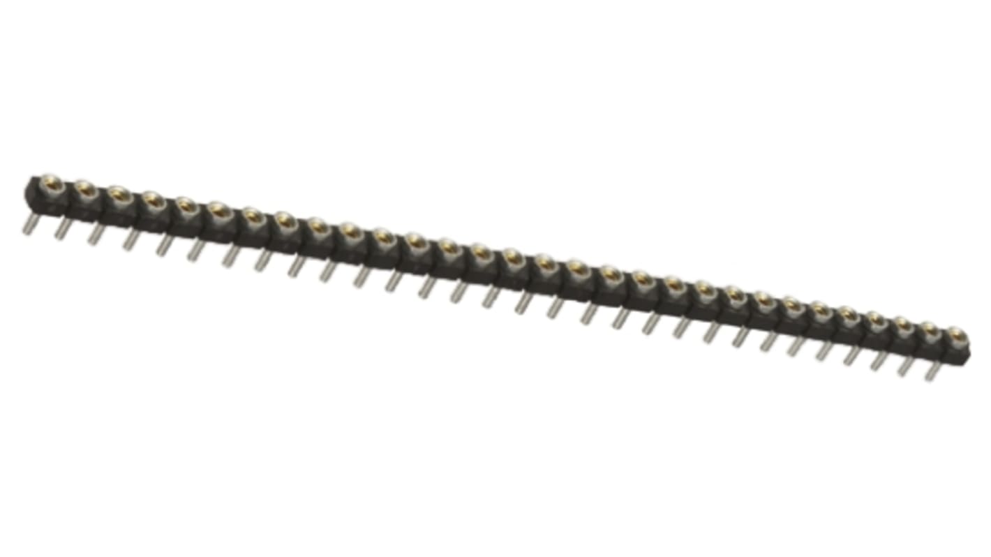 Samtec SL Series Straight Through Hole Mount PCB Socket, 30-Contact, 1-Row, 2.54mm Pitch, Solder Termination