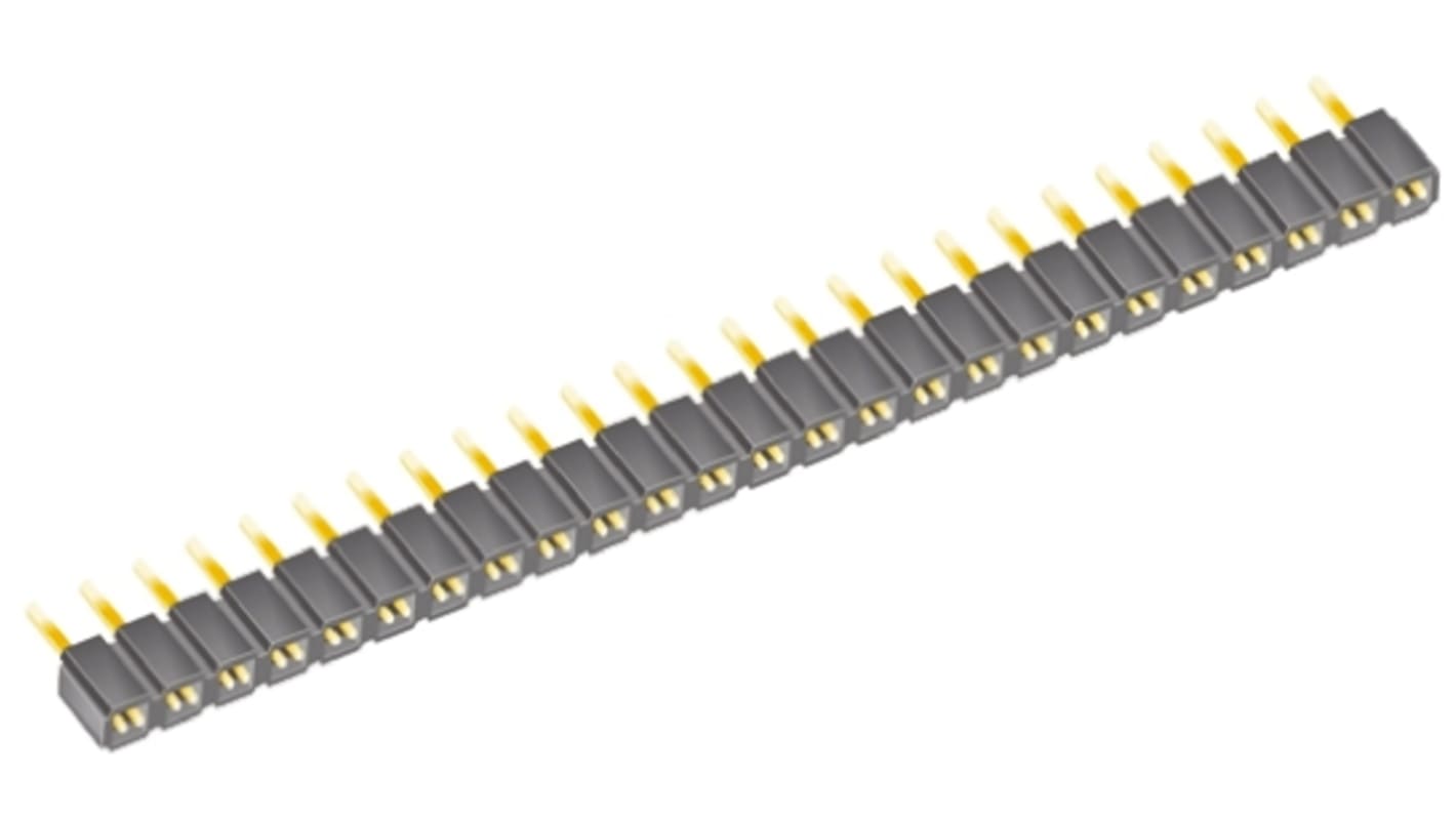 Samtec SLW Series Straight Through Hole Mount PCB Socket, 50-Contact, 2-Row, 2.54mm Pitch, Solder Termination