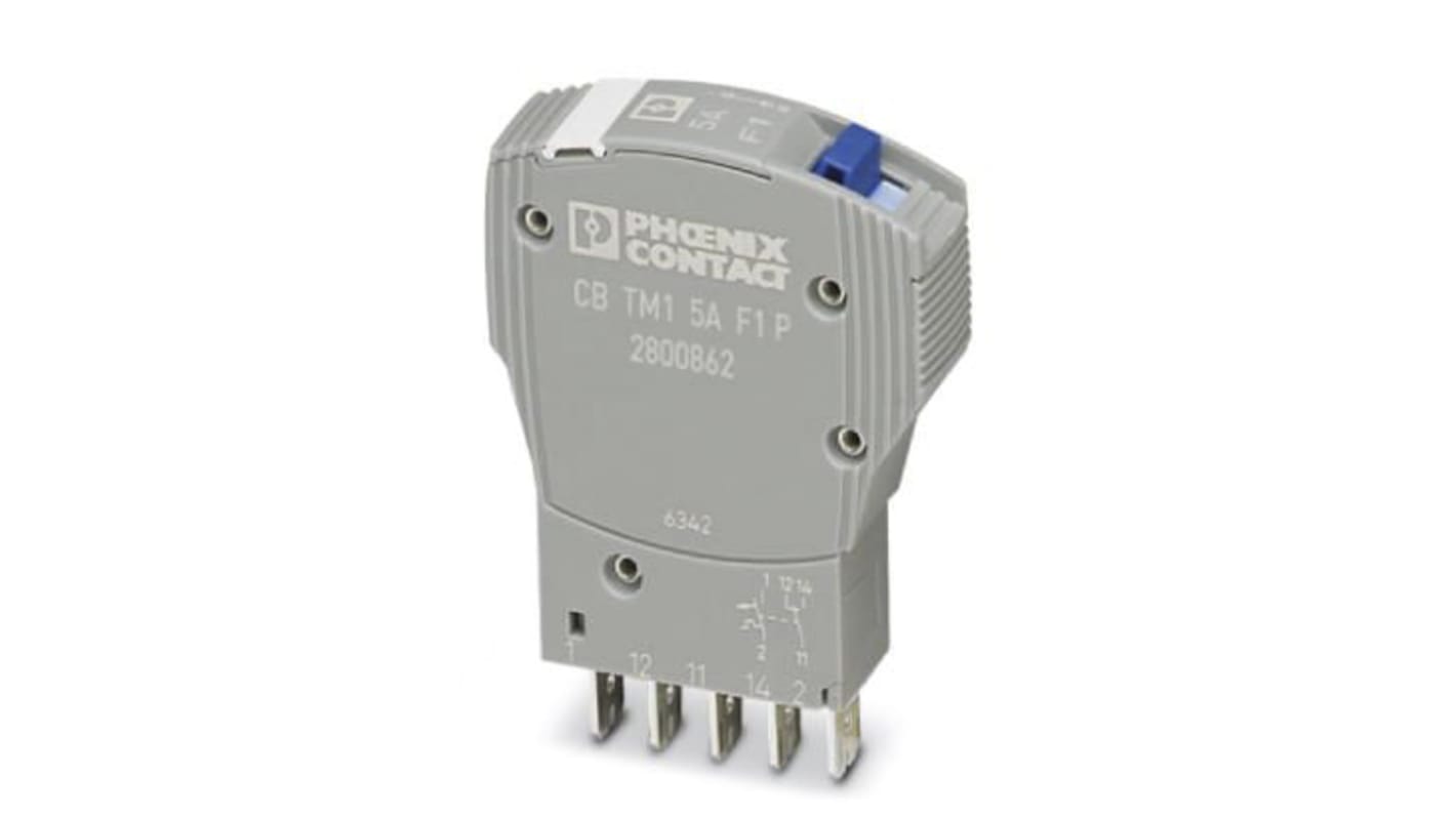 Phoenix Contact TRABTECH Thermal Circuit Breaker - CB TM1 5A F1 P  Single Pole, 5A Current Rating