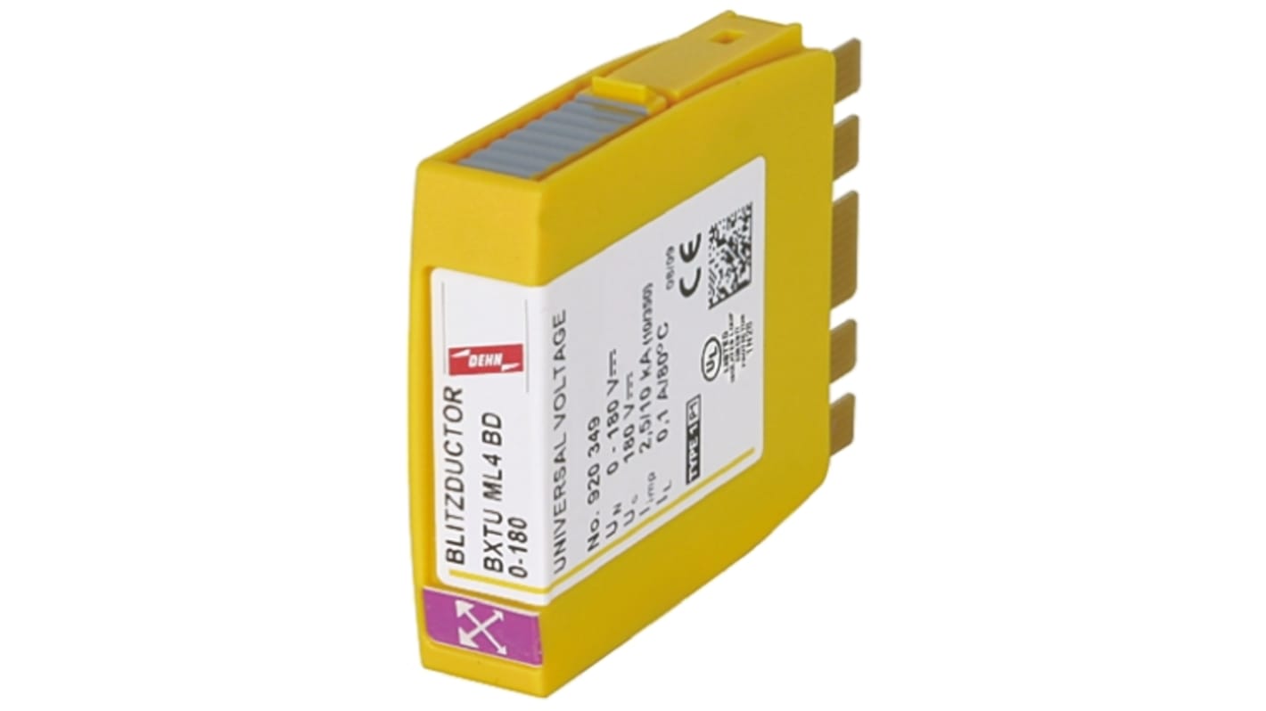 Dehn, BXTU Surge Arrester 127 V ac, 180 V dc Maximum Voltage Rating 20kA Maximum Surge Current Lightning Arrester