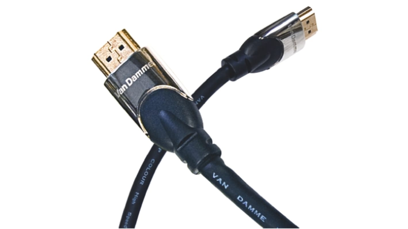 Cable HDMI Negro Van Damme, con. A: HDMI Macho, con. B: HDMI Macho, long. 3m
