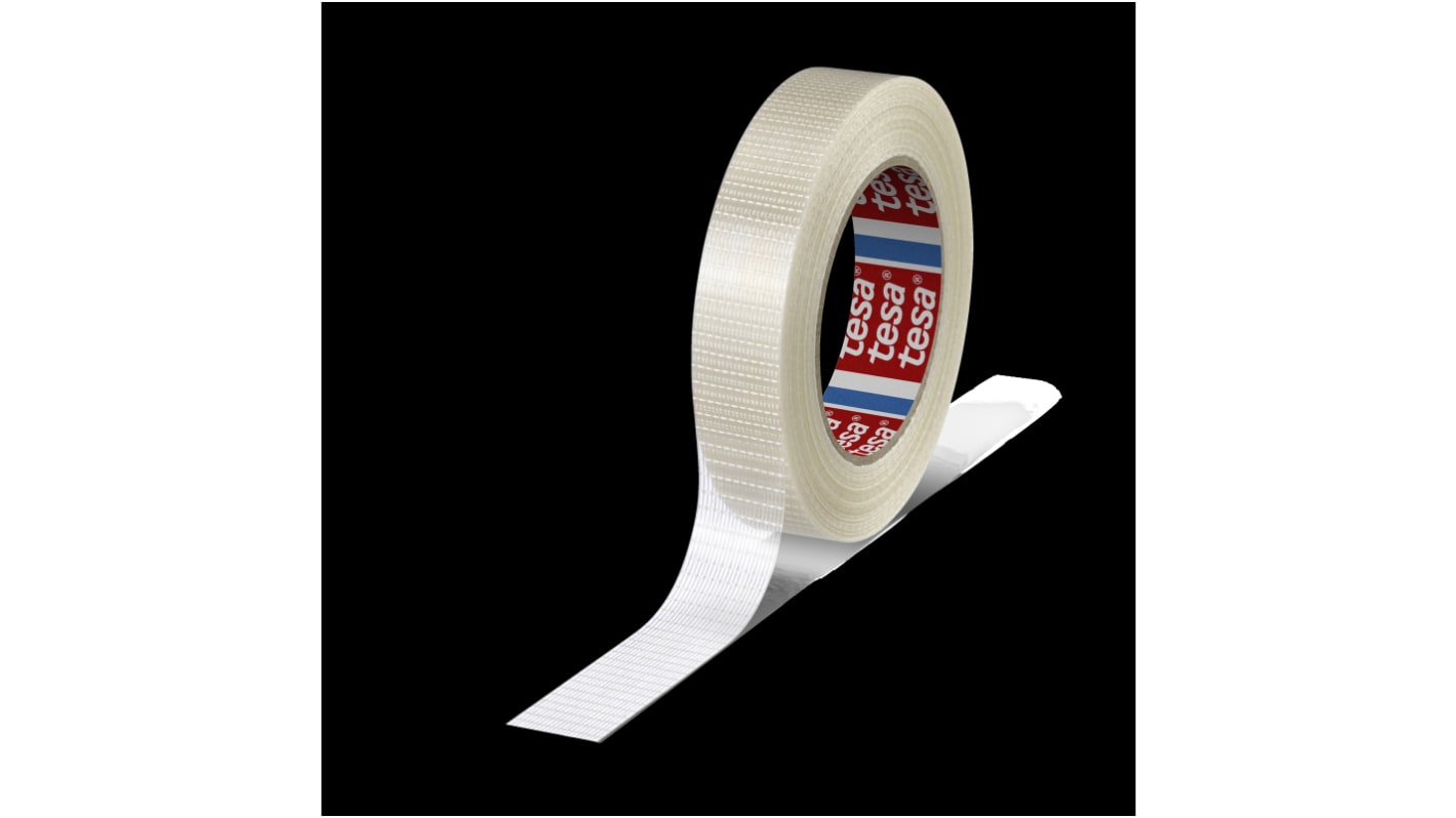 Tesa 04591-00002-00 Paketband, , Glasfaser-Filamentband, transparent, Stärke 140μm, 25mm x 50m
