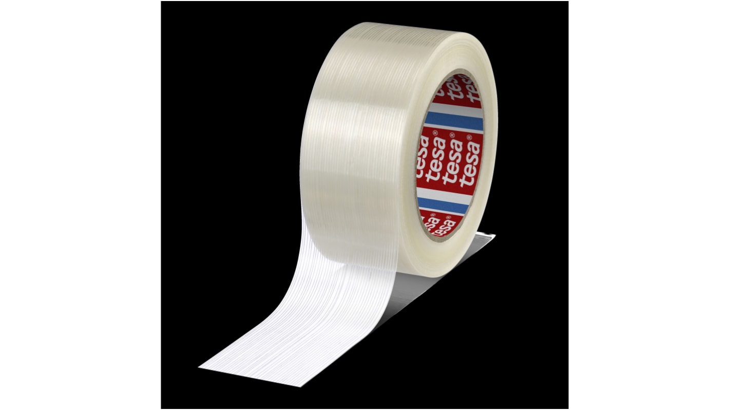Tesa 04590-00002-00 Paketband, , Glasfaser-Filamentband, transparent, Stärke 105μm, 50mm x 50m