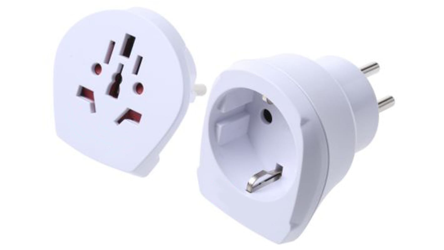 RS PRO Australia, Europe, Italy, Switzerland, UK, USA to Europe, Israel Travel Adapter, Rated At 16A