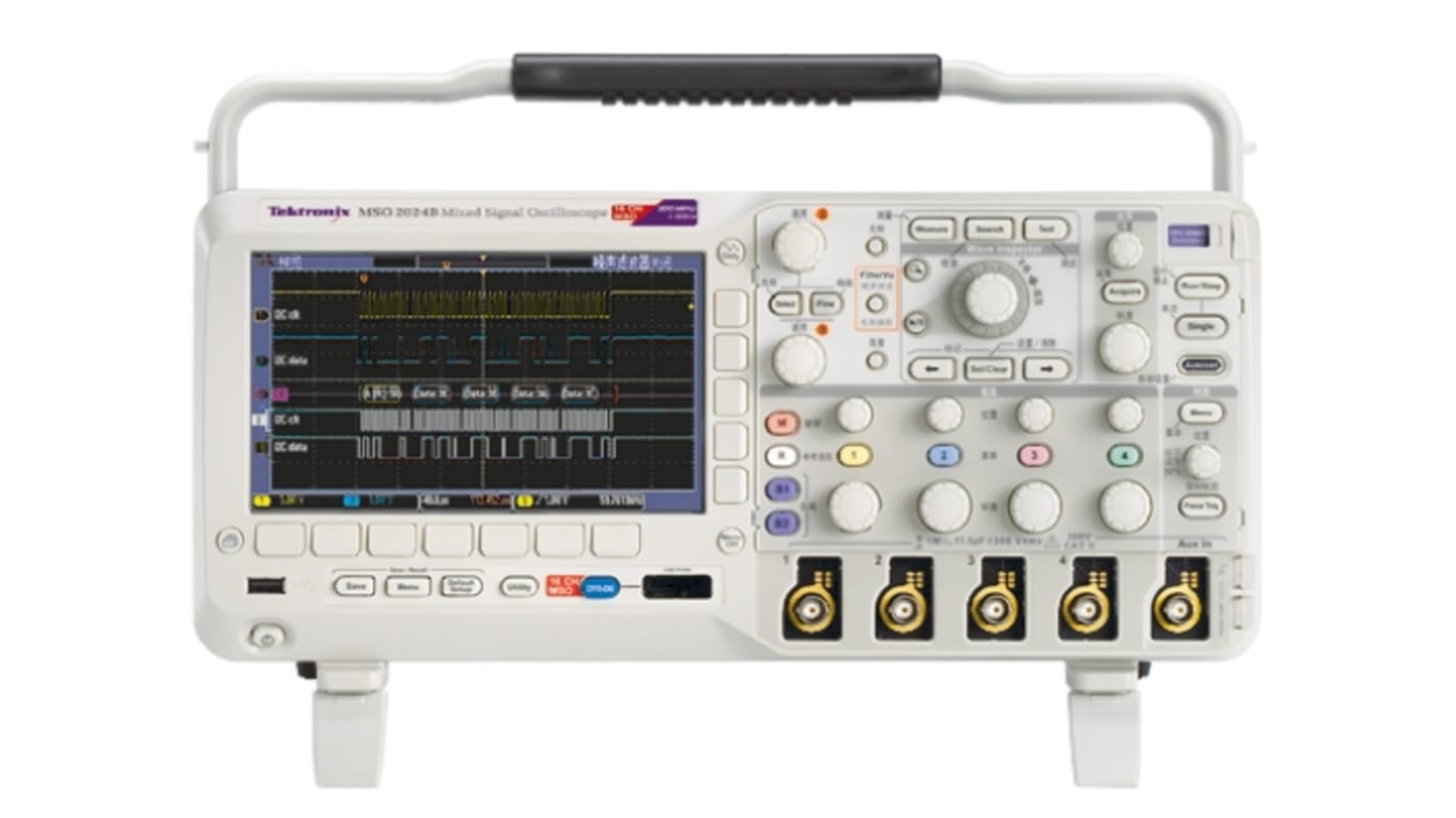 Tektronix MSO2012 MSO2000B Series Digital Bench Oscilloscope, 2 Analogue Channels, 100MHz, 16 Digital Channels - UKAS