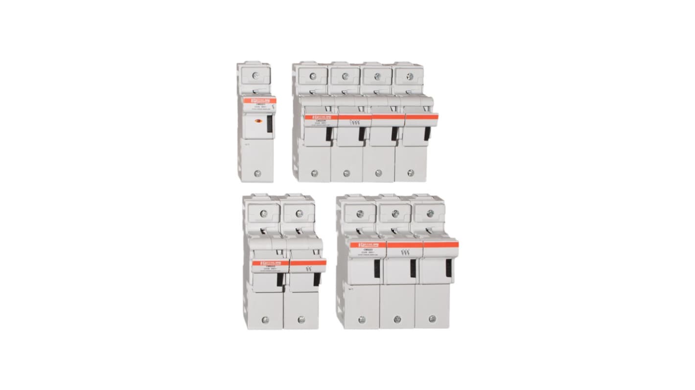 Mersen 125A Rail Mount Fuse Holder for 22 x 58mm Fuse, 3P, 690V ac
