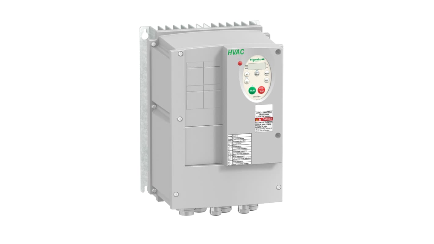 Schneider Electric Inverter Drive, 2.2 kW, 3 Phase, 400 V, 3.6 A, 4.6 A, ALTIVAR 212 Series