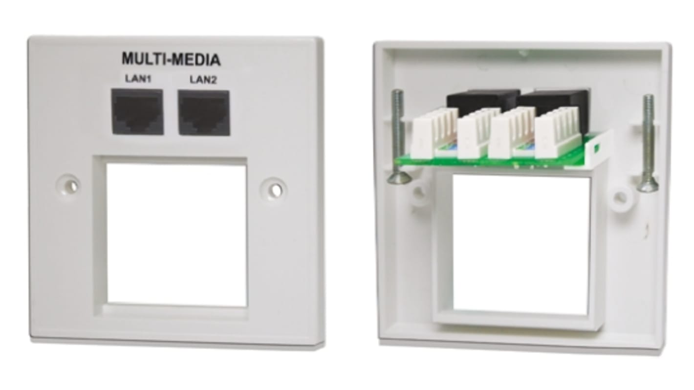 CIE Single Gang 2 Way Data Faceplate