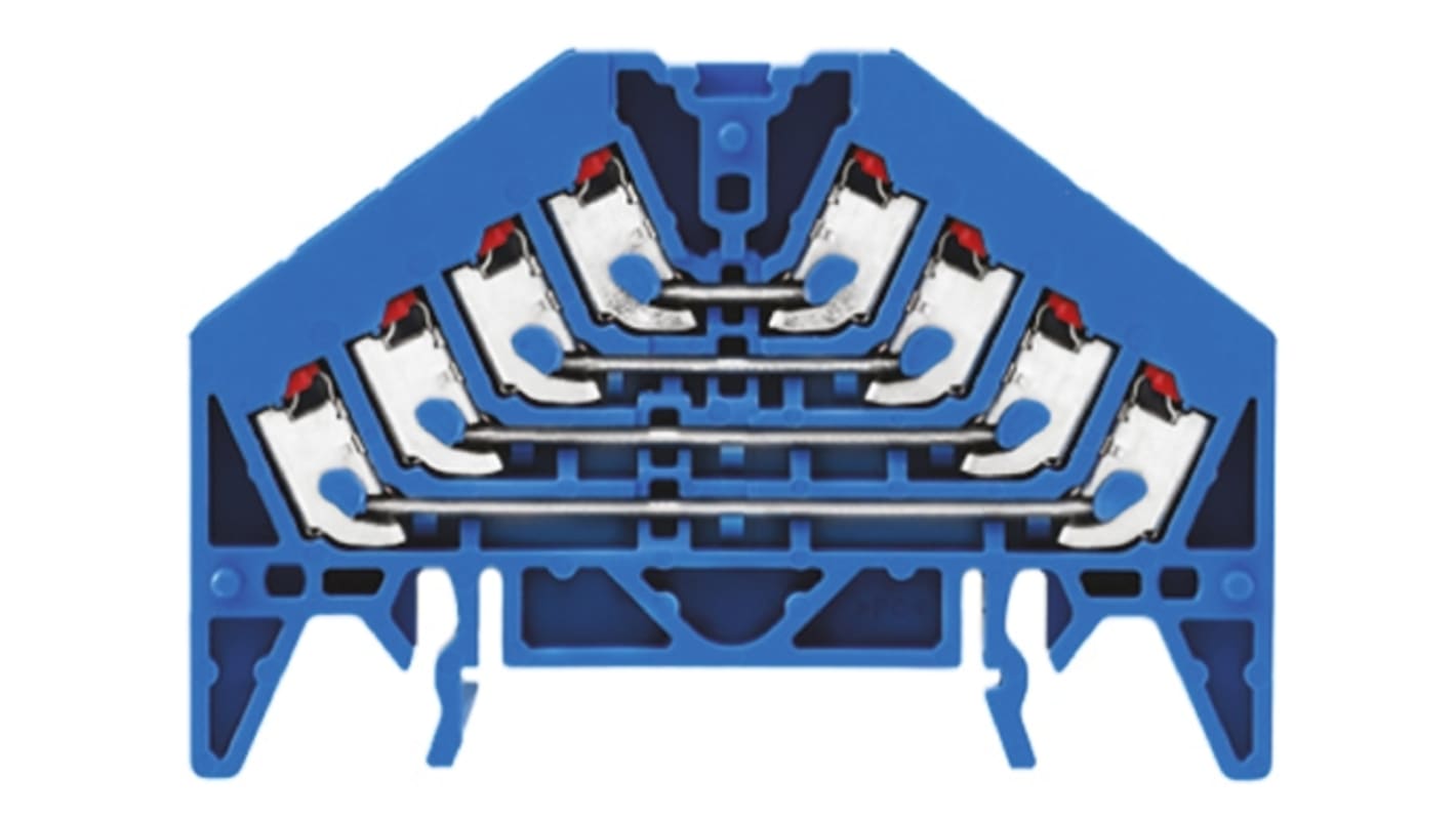 Weidmuller 1267900000 P Series Blue, 1.5mm², Quadruple-Level, Push In Termination