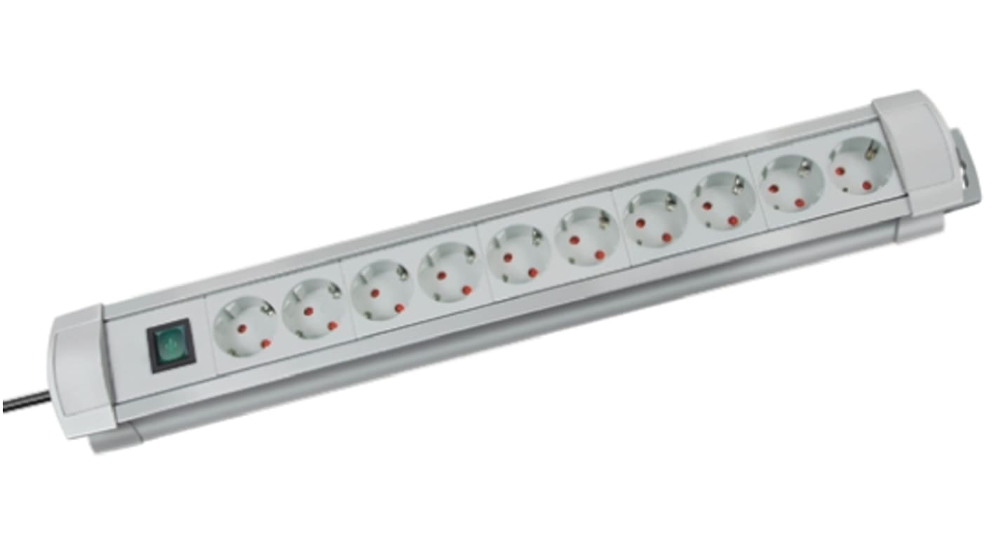 brennenstuhl 3m 10 Socket Type F - German Schuko Extension Lead, 230 V, IP20