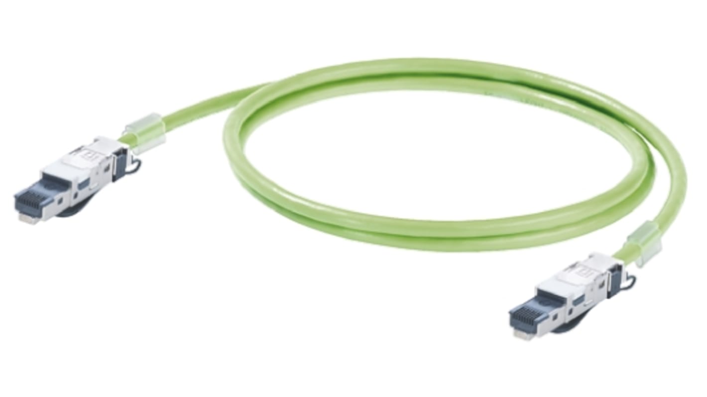 Weidmuller, 3m Cat5, Green RJ45 to Male RJ45 Male, SF/UTPShielded, Terminated PUR Sheath