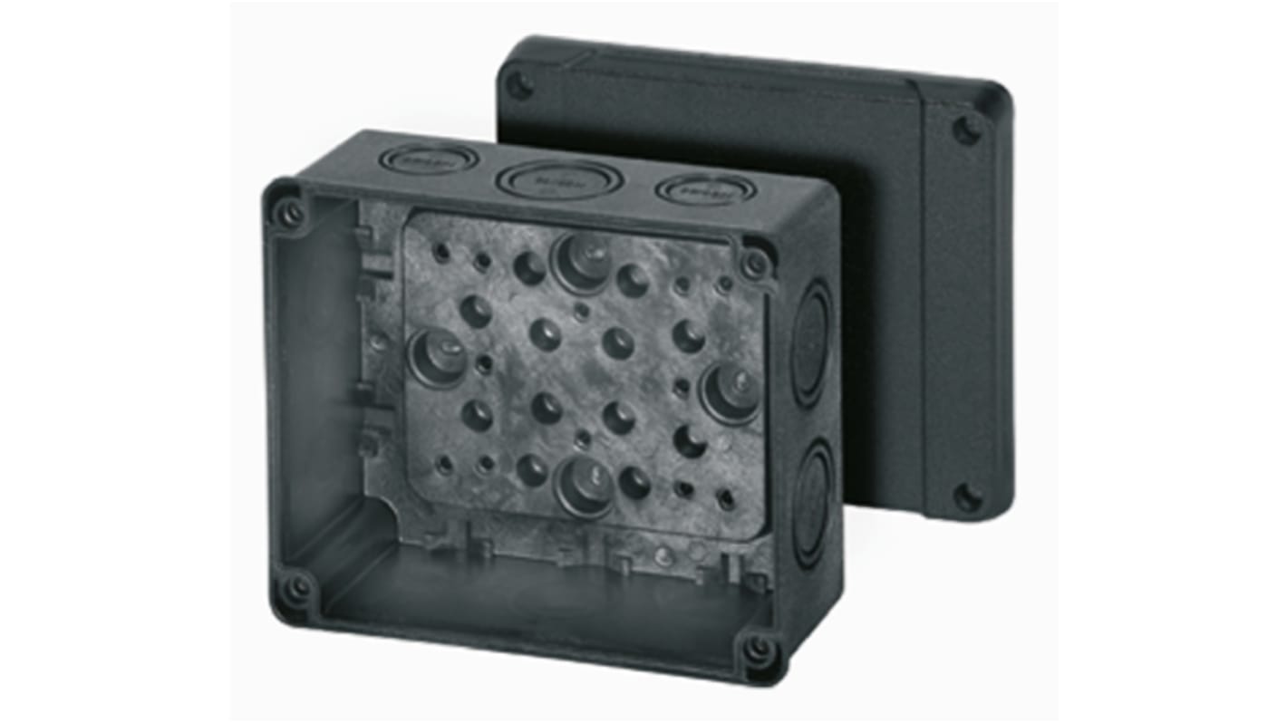 HENSEL DK Series Black Thermoplastic Junction Box, 119 x 139 x 70mm