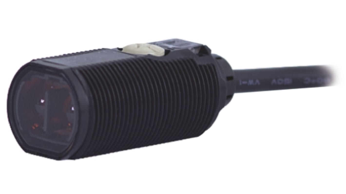 Omron E3F zylindrisch Optischer Sensor, Deutliche Objekterkennung, Bereich 100 mm → 2 m, NPN Ausgang,