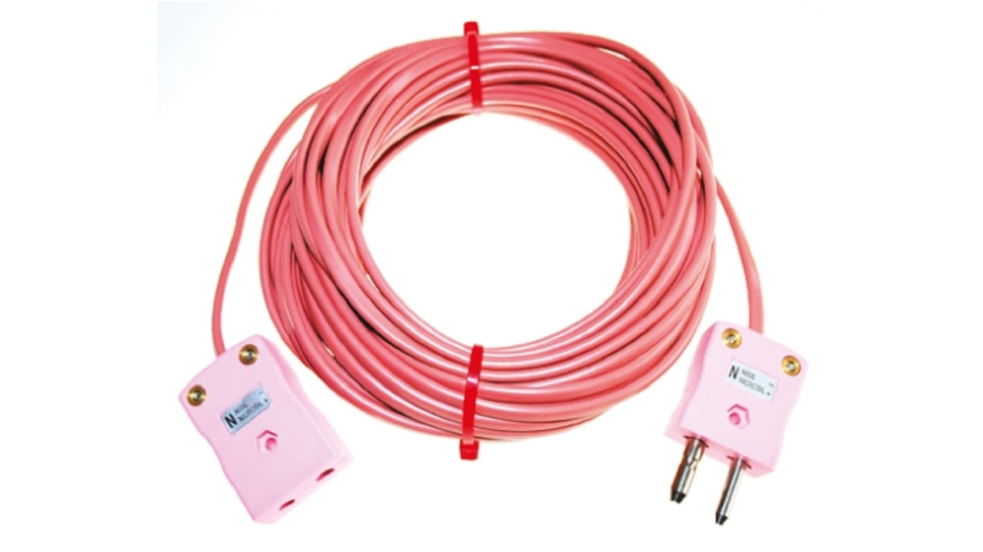 RS PRO Type N Thermocouple Cable/Wire Extension Lead, 10m, Unscreened, PVC Insulation, +105°C Max, 7/0.2mm